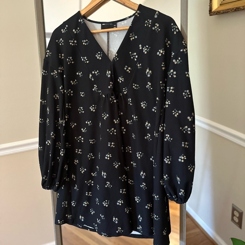 ASOS Floral Black Shift dress‎ Size 4